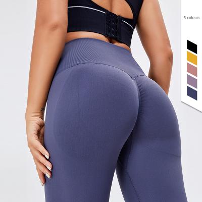 China 2021 New Style Five Colors High Waist Buttocks Women's Breathable Tights Yoga Pants Gym Pants for sale