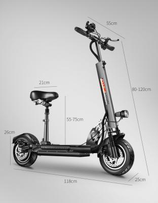 China Unisex for adults fat tire seated foldable e-scooter electric scooter with seat commuter scooter for sale