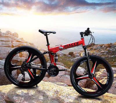 China Street 26 Inch 21/27 Speed ​​Double Disc Brake Folding Mountain Bike Bicycle for sale