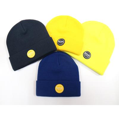 China Wholesale COMMON Classic RPET Beanie Custom Beanie Hat With Acrylic Rubber Patch from TWS 200204 for sale