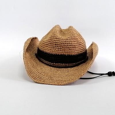 China Eco-friendly Raw Material TWS-200157 Women And Man Raffia Straw Hat Beach Hat Summer Classic Cowboy Straw Hat for sale