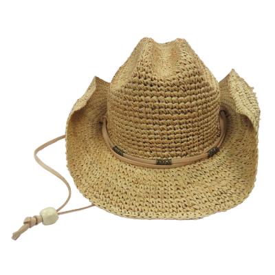 China Picture straw hat with fringed brim and visor straw hat 192045 for sale