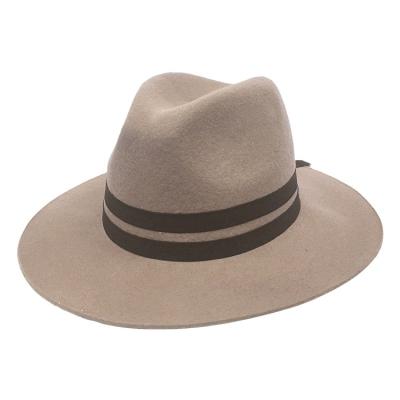 China Custom Character Fashion 100% Wool Felt Fedora Hat With Wide Brim for sale