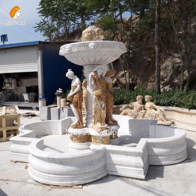 China Classic factory direct hand carved marble woman statue natural stone water fountain for sale