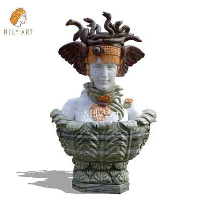 China EUROPEAN Classic Designs High Quality Multi Colored Stone Sculpture Marble Medusa Statue Head Head For Exhibition for sale