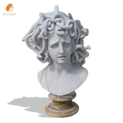 China EUROPEAN Customized Home Decorative White Stone Sculpture Medusa Head Statue Master Marble For Mansion for sale