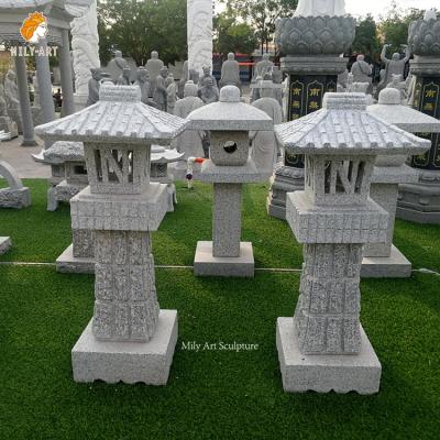 China Gray Granite Stone Lamp Japanese Marble Garden Decoration Yard European Lantern for sale