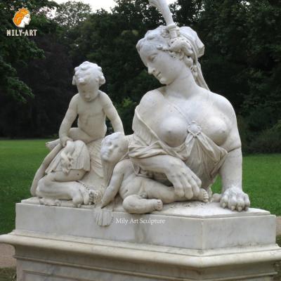 China EUROPEAN Outdoor Garden Life Size Natural Stone Hand Carved Marble Sphinx Statues for sale