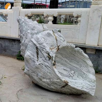 China EUROPEAN Life Size Hand Carved Natural Stone Carving Sea Snail Statue Marble Conch Sculpture for sale