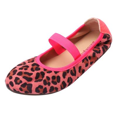 China 2022 new leopard print big girl's princess soft flat non-slip bottom shoes ballet dance shoes with custom logo for sale