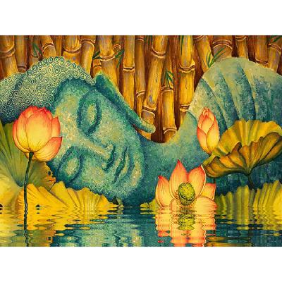 China Modern Sleeping Buddhas By The Lotus Round Or Square Diamond Embroidery Kits Home Decoration DIY Gift Full Diamond Painting for sale