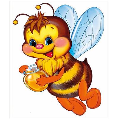 China Home Decoration DIY Gift Diamond Embroidery Kits Round Or Square Beautiful Modern Cartoon Bee Full Diamond Painting for sale