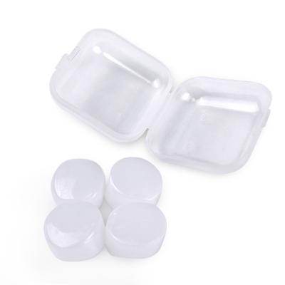 China Quiet Block Water Sound Protect Hearing Waterproof Reusable Soft Clear Molded Sleep Earplugs Silicone Swimming Box for sale