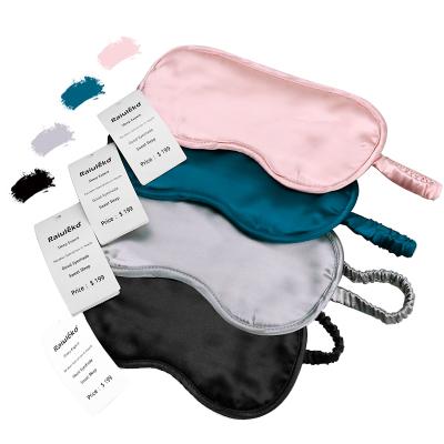 China Travel Dark Comfortable Blindfold Sleep Circles Natural Silk Eye Mask Travel With Eye Mask Box for sale