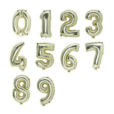 China 625017 32inch 0-9 Number Font Light Plastic Gold Foil Balloons Party Birthday Helium Wedding Decorations Balloons Supplies for sale