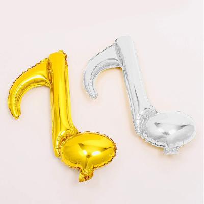 China 625228/625229 Plastic Music Note Gold/Silver Foil Balloons Helium Balloons Birthday Party Decor for sale