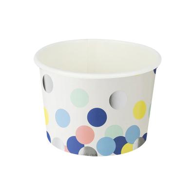 China 615043 Aluminum 5pcs Dot Paper Bowls Disposable Ice Cups Colorful Tube Cupcake Cream Paper Birthday Wedding Party Tableware Supplies for sale