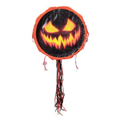 China Foldable Halloween PAPER Pumpkin Pinata Gifts Decoration Toy By String Or Pull Stroke for sale