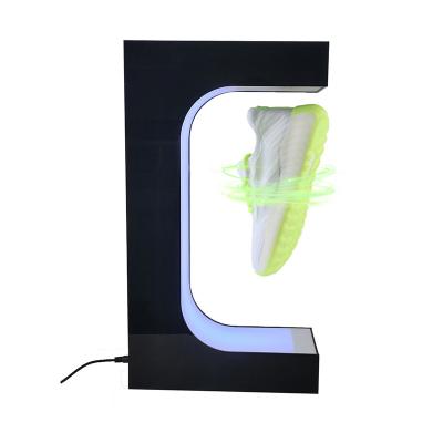 China Wholesale Retail Stores Cheapest Magnetic Levitating Rotating Shoe Display Rotating Sneaker Levitating Display for sale