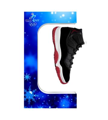 China Retail Stores Product Showcase Magnet Levitating Shoe Magnetic Floating Sneaker Display Rack Stand Rotatable for sale