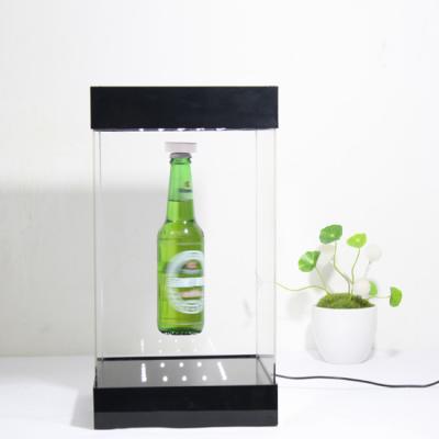 China Transparent Acrylic Display Levitating Retail Stores Customization Design Idea Case Bottle Floating Transparent Acrylic Box Bottle Display for sale