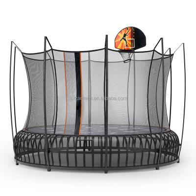 China Safe Round Kids Mini 12ft 14ft Adult Outdoor 16ft Trampoline Bed With Basketball Hoop And Tent/Roof for sale