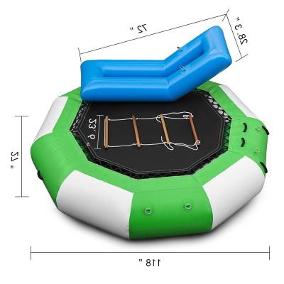 China Outdoor Water Fun 10 13 Floating Kids Anchor Raft Bouncer Lake Island Inflatable Water Trampoline 17FT for sale