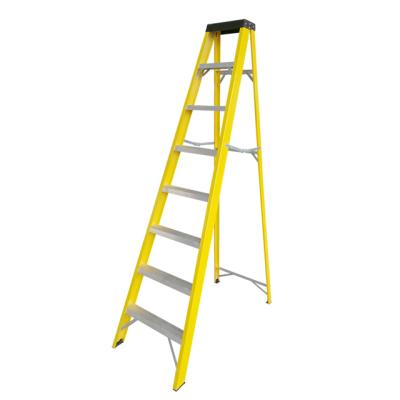 China 8 Foot Insulation Ladders A-Frame Platform Aluminum Step Industrial Fiberglass Ladder for sale