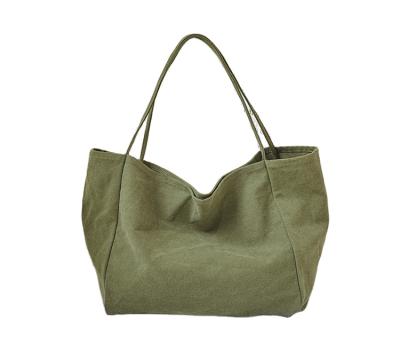 China Soft ; Light ; Custom Logo Reusable Korean Thick Canvas Tote Bag Cotton Organic Tote Bag Large In Stock for sale