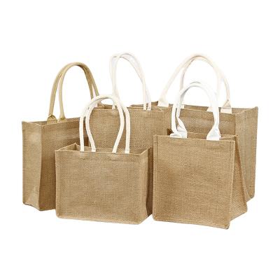 China Soft ; Light ; Custom Reusable / Recyleable Canvas Small Jute Shopping Bag Beach Gift Vintage Tote Packaging With Logo for sale