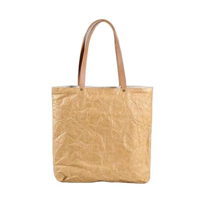 China Recyclable dupont paper eco beach brown bag outdoor tyvek kraft paper shopping bag for sale