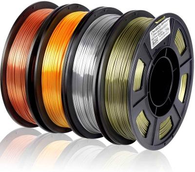 China Suitable for all FDM 3d printer CooBeen High Quality 3D Printer Filament SILK PLA 1.75mm/250g x4 Spools Pack Reel Neat Winding Gold/Silver/Bronze/Copper for sale