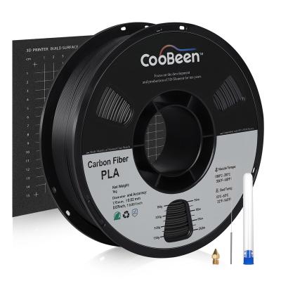 China Suitable for all FDM 3d printer CooBeen High Quality Carbon Fiber PLA based 3D Printing Filament 1.75mm/1kg Neat Winding for 3D Printer Filament ROHS Factory for sale