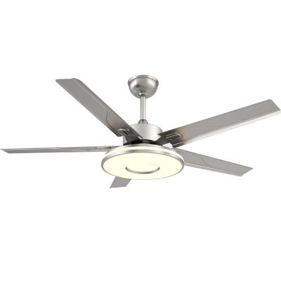 China Modern Top Selling Modern Ceiling Fan Lights Remote Control Rechargeable Fan Lamps Stainless Steel Fan With Led Light for sale