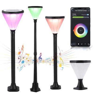 China Modern Waterproof Outdoor Garden Designs IP65 Bollard Decorated Lawn RGB Solar Led Garden Light for sale