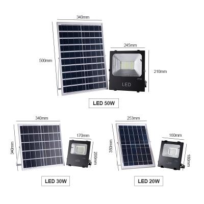 China Outdoor IP65 Waterproof Garden Security Lighting 20W 30W 50W 100W 200W LED Solar Powered Flood Lights With Remote Control for sale