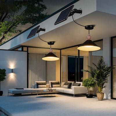 China Residential LED Solar Pendant Light Solar Power Outdoor Indoor Lamp With Line Bulb Cast Light Lighting The Garden Yard for sale