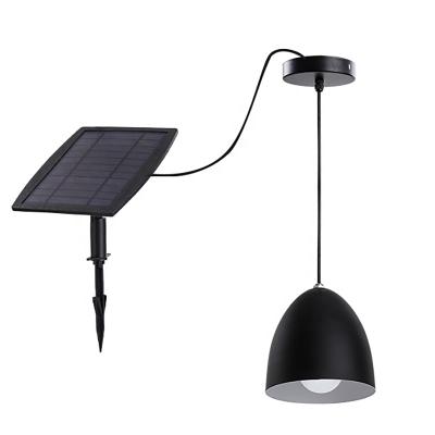 China IP55 Iron Lithium Battery Modern Waterproof Wall Mounted Indoor Led Solar Ceiling Lamp Droplights Solar Pendant Light for sale