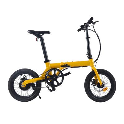 China 36V 16inch Ebike hidden seat tube removeable Lithium Battery Electric Bicycle small mini folding electric bicycle for adult en venta