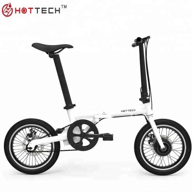 China HOTTECH CE Approval 16'' 36V Hidden Lithium ion Batteries Folding Electric Bikes with 25km/h Speed for sale