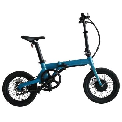 China 16 inch mini folding electric bike propelled by 250w brushless motor for city riding for sale