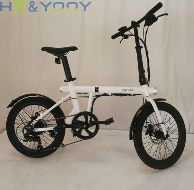 China 2022 new 20inch electric bicycle 36V 250W 7 speed 5 pas hidden battery City bike E-bike aluminum alloy electric folding bike Te koop