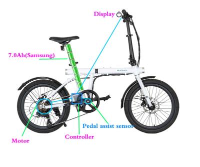 China white mini city light folding electric bike with hidden battery à venda