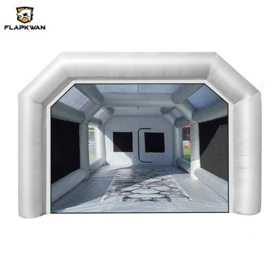 China 210D Oxford Cloth With PU Coating +0.4mm PVC FLAPKWAN Wholesale 23X13X10FT Inflatable Paint Booth With Filter System Portable Spray Tan Booth Auto Parts Painting for sale