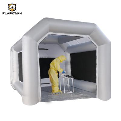 China 210D Oxford Cloth With PU Coating +0.4mm PVC FLAPWAKN Wholesale Portable Auto Parts Painting Booth With Inflatable Filter System Small Paint Booth for sale