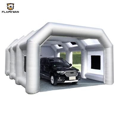 China 210D Oxford Cloth With PU Coating +0.4mm PVC FLAPKWAN 30X20X13FT Portable Spray Booth With Multi Paint Booth Inflatable Car Filter Paint Booth for sale