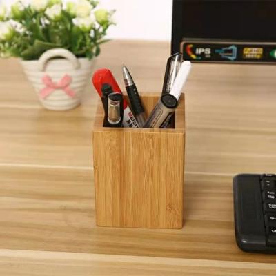 China High Quality Eco-friendly Bamboo Wooden Desktop Pen Pencil Holder Stand Table Cup Pot Organizer for sale