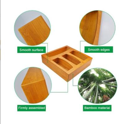 China New Arrival Viable Baggie Dispenser Food Box Storage Bamboo Ziplock Bag Holders Bamboo Box With Various Size for sale