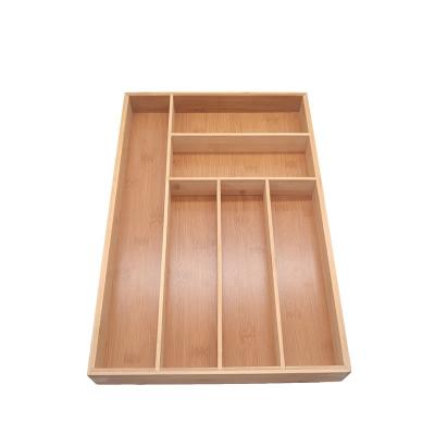 China Wholesale High Quality Bamboo Drawer Organizer Kitchen Utensils Stocked Adjustable Tray for sale