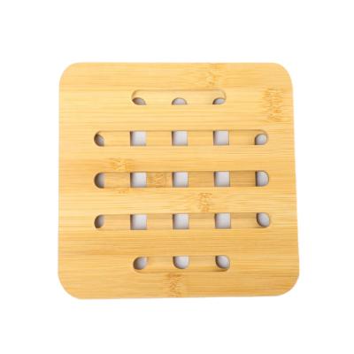 China Sustainable Square Bamboo Place Mat Coaster Tripod Mat Set Factory OEM with Bamboo Coasterfor Coaster Design Table for sale